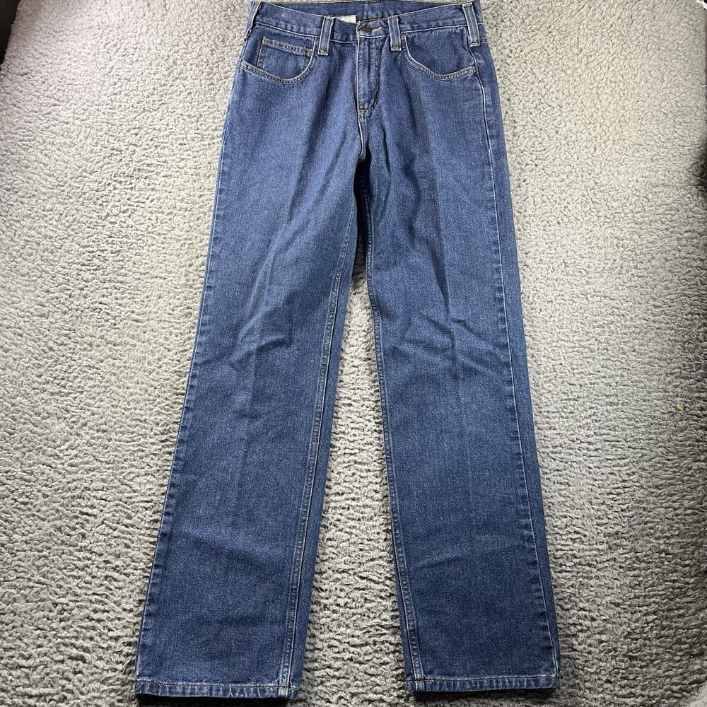 Carhartt Jeans Mens 30x32 Blue Denim Relaxed Fit Straight Leg Workwear B350 DCW